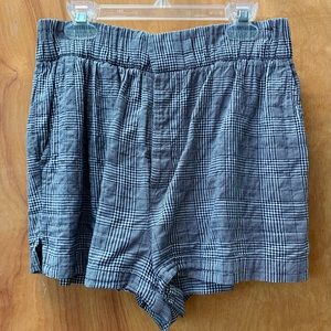 UO Plaid Button Up Shorts